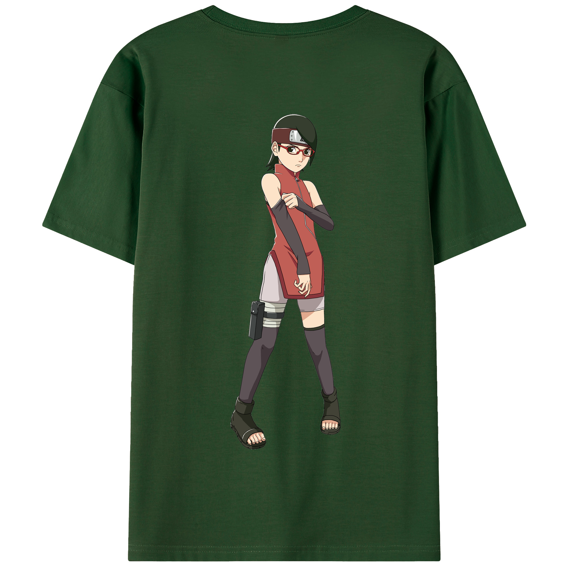 （画像用） NARUTO -ナルト- うちは サラダ Uchiha Sarada 綿100％半袖Tシャツ（背面プリント）